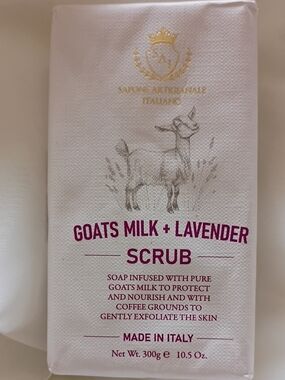 Goats Milk + Lavender Scrub Soap Bar  - Lavender Made in Italy